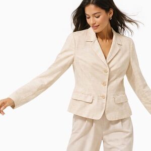 Oscar De La Renta Blazer Sz 6 Blazer Old Money Office Career Neutral Jacket Vtg